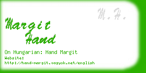 margit hand business card
